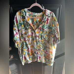 Anthropologie Multicolor Floral Top
